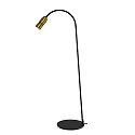 Luminaria de pedestal NEO! FLOOR (LV) con brazo flexible, enfocable IP20, latón, negro mate regulable