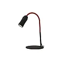 Luminaria de mesa NEO! TABLE (LV) con brazo flexible, enfocable IP20, rojo, negro mate regulable