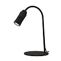 Luminaria de mesa NEO! TABLE (LV) con brazo flexible, enfocable IP20, negro mate regulable