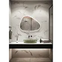 Espejo con iluminación FLOW LINE WAVE-1 IP44 / IP20, brillante, plata regulable