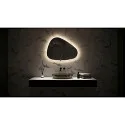 Top Light mirror with lighting FLOW LINE WAVE-1 IP44 / IP20, glossy, silver dimmable