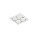Luminaria empotrable para techos LINOO 4.1 de 4 llamas, cuadrado IP20, blanco mate, blanco brillante