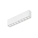 Luminaria de techo LINOO SURFACE 8.0 de 8 llamas, angular IP20, blanco mate, blanco brillante regulable