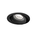 Proyector empotrado RONY 1.0 - LED redondo, multipower, giro cardánico, con resortes de clip IP20, negro mate regulable