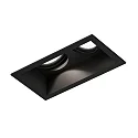 Proyector empotrado PLANO 2.0 - LED de 2 llamas, giro cardánico, con resortes de clip IP20, mate, negro intenso regulable