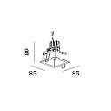 Wever & Ducré Proyector empotrado PLANO IP44 1.0 - LED de 1 llama, rígido, con resortes de clip IP44 / IP20, mate, blanco tráfico regulable