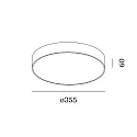 LED Wall /Ceiling luminaire ROBY 3.5, IP44, Ø 35.5cm, dimmable, white, 32W 2700K, black