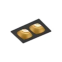 Luz downlight PIRRO 2.0 de 2 llamas IP20, dorado, negro regulable