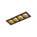 Luz downlight PIRRO 4.0 de 4 llamas IP20, dorado, negro regulable