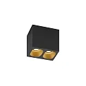 Luz downlight PIRRO 2.0 de 2 llamas IP20, dorado, negro regulable