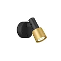 Luminaria de pared SARA SNOOZE 1.0 - PAR16 con interruptor, giro cardánico GU10 IP20, dorado, mate, negro intenso regulable