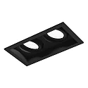 Proyector empotrado PLANO PETIT 2.0 de 2 llamas, giro cardánico, con resortes de clip IP20, mate, negro intenso regulable