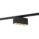 Foco monofásico PIRRO SPOT ON TRACK 4.0 de 4 llamas, incl. adaptador monofásico IP20, dorado, negro mate regulable