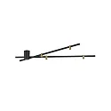 Luminaria de techo TRACE SPIN 1.0 abajo, de 4 llamas, con brazo articulado IP20, champán, mate, negro intenso regulable