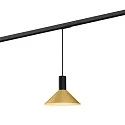 Luminaria colgante de 1 fase ODREY ON TRACK 1.6 incl. adaptador monofásico GU10 IP20, dorado, negro mate