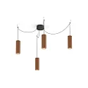 Luminaria colgante RAY 2.0 - PAR16 cilíndrico, corto, con cable abierto GU10 IP20, color cobre regulable