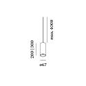 Wever & Ducré Luminaria colgante RAY 2.0 - PAR16 cilíndrico, corto, con cable abierto GU10 IP20, mate, blanco tráfico regulable