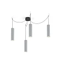 Luminaria colgante RAY 3.0 - PAR16 cilíndrico, lang, con cable abierto GU10 IP20, aluminio cepillado regulable