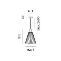 Wever & Ducré Luminaria colgante WIRO 1.0 CONE CEILING SUSP E27 IP20, color oxidado 
