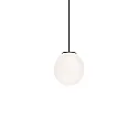 Pendant luminaire DRO SUSPENDED 1.0, Ø 12.5cm, G9, QT14 max. 5W, aluminum / textile cable / glass, white