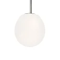 Pendant luminaire DRO SUSPENDED 3.0, Ø 29cm, E27, A60 max. 12W, aluminum / textile cable / glass, white