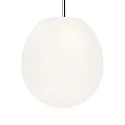 Pendant luminaire DRO SUSPENDED 4.0, Ø 38.5cm, E27, A60 max. 15W, aluminum / textile cable / glass, white