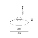 Wever & Ducré Luminaria colgante CLEA 2.0 - Ø 50CM redondo, directo / indirecto IP20, verde azulado, jade regulable