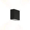 Luminaria de pared CENTRAL 2.0 - UP&DOWN de 2 llamas, plano IP20, mate, negro intenso regulable