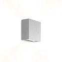 Luminaria de pared CENTRAL 2.0 - UP&DOWN de 2 llamas, plano IP20, aluminio cepillado regulable