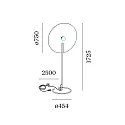 Wever & Ducré floor lamp MIRRO FLOOR 3.0 E27, aluminium, black matt dimmable
