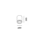 Wever & Ducré Luminaria de techo para exteriores TUBE 1.0 PAR16 abajo, cilíndrico, rígido GU10 IP65, antracita