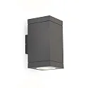 Luminaria de pared para exteriores TUBE CARRÉ WALL 2.0 PAR16 Arriba-Abajo, dos caras GU10 IP65, plomo oscuro