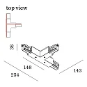Wever & Ducré Accessory for 3-phase tracks - T-coupler 4.0 with feed-in option, earth outside / right, white