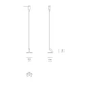 Zafferano Clip de soporte PENCIL MODULO LUCE juego de 2, plomo oscuro